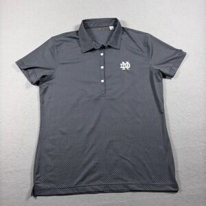 Notre Dame Fighting Irish Gold Polo Women Large Regular Fit Navy Blue Golf